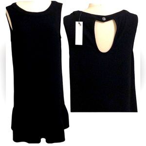 New WAVERLY GRAY Womens LBD Cut Out Back Ruffle Bottom Mini Dress Black Medium